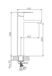 Смеситель для раковины высокий, нержавеющая сталь HB11803